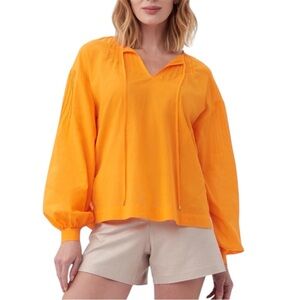 Trina Turk Cape Coral Florida Orange Top Women's L